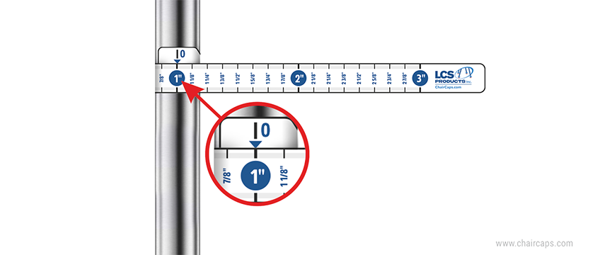 This is the diameter of the chair or table leg